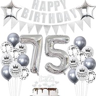 Birthday Decoration 75 Year Silver, Balloon 75th Birthday Silver, Balloon 75th Birthday Silver, 75th