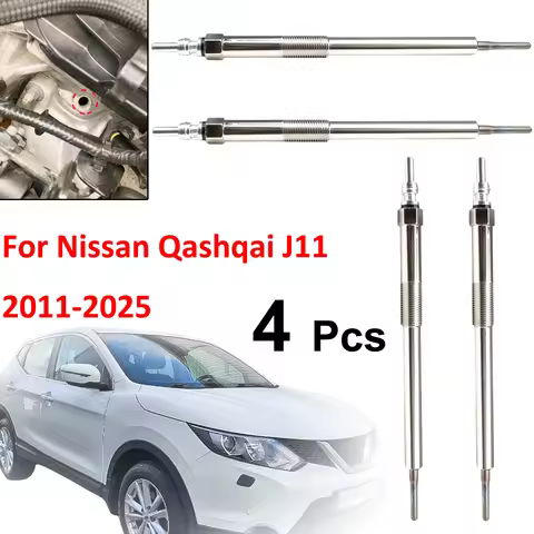 4Pcs Diesel Heater Nickel Plating Glow Plugs 4.5V 110651749R For Nissan Qashqai J11 2011 2012-2025 1