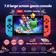 PSP X80 7.0 Inch Game Console Permainan  With 20K+ Games Support For 8 Emulators Retro Games Handle