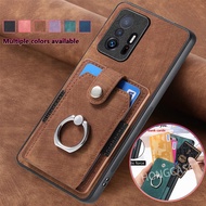 Casing For Xiaomi 11 T Pro 5G 11T Tpro 11Tpro xiaomi11T 2021 Wallet Card Phone Case Leather Slot Ring Car Bracket Cases Shockproof Protection Back Cover