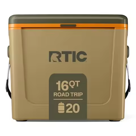 16 Qt Road Trip Cooler, Hard Insulated Portable with Strap and Handle for Outdoor, Beach, Picnic, Ca