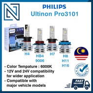 1Pair Philips Ultinon Pro3101 6000K LED Car Headlights H4 H7 H8 H11 H16 HB4 9006 12V 24V | Powerful Brightness LED Bulbs