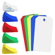 500 Pieces 4 3/4Inch X 2 3/8Inch Plastic Shipping Tags Colorful Blank Labeling Tags Waterproof Hang 