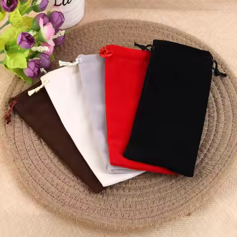 5/10pcs 8x17/8x22cm 5 Colors Luxury Long Velvet Gift Bags Wedding Party Display Present Sweets Packa