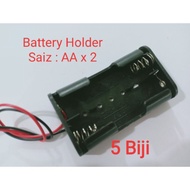 5 biji AA X 2 Battery Holder Project sekolah