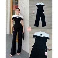 2-8152 Athena Brand Set Off-Shoulder Crew Neck Shirt + Long Pants [2PM]