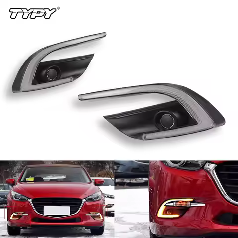 2PCS/Set Car Driving ABS DRL with yellow turn signal Daytime Running Light fog lamp Relay Daylight F