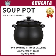 Ceramic Clay Casserole Pot | Dry Heat Resistant, 4.2L-9.2L, Stove Compatible Stock Pot