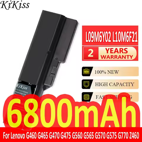 KiKiss Powerful Battery L09M6Y02 L10M6F21 L09S6Y02 L09L6Y02 6800mAh for Lenovo G460 G465 G470 G475 G
