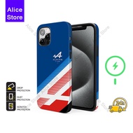 Alpine A521 Livery Phone Case for iPhone 17 Pro Max / iPhone 16 Pro Max / 15 Pro Max / 13 Protective