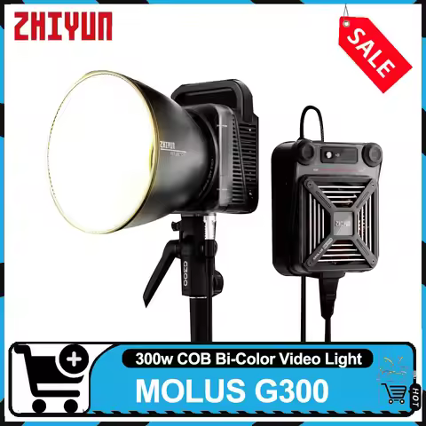 ZHIYUN MOLUS G300 300W COB Video Light CRI95+ TLCI97+ 2700-6500K Bi-color Photography Fill Light Bui