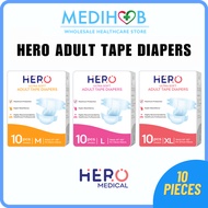 HERO Adult Tape Diapers M/L/XL (10s/pack)