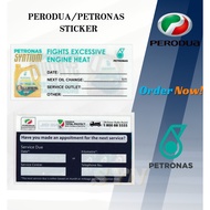 Petronas &amp; Perodua Windsreen Mileage Sticker For Engine Oil Auto Transmission Fluids Service