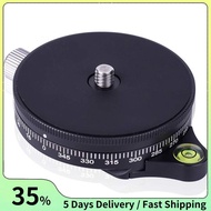 Camera Pan Base With  Style Plate, 0.95Cm  Aluminum Panoramic Ball Tripod Head With Bubble Level, Lo