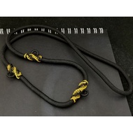 Nylon string 4mm Yellow Black 3 hooks Amulet men's necklace!