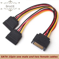 BRUCE1 Hard Disk Power Y Splitter Converter High Quality PSU Cable Power Extension Cable PSU Extension Cable Power Splitter Cable SATA Male To 2 Female SATA Power Cable