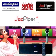 JazPiper + Family Karaoke Soundbar built-in Karaoke Player, Amplifier, Mixer with 2 x Wireless Microphone.  Multi Input : 3.5mm Aux, Optical, USB, HDMI(ARC).  HDMI Out, Bluetooth 5.0, Lan Port and Wifi