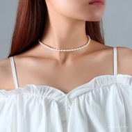 French Gold Irregular Necklace Stainless Steel Pearl Necklace NC-791 Niche XW4Q