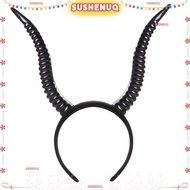 SUSHEMY Devil Horn Headpiece, Demon Devil Queen Antelope Horn Headpiece, Portable Black Witch Headdr