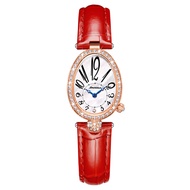 JSDUN 8827 Quartz Fashion Women Watch Gift Genuine Leather Watchband Ellipse-dial Wristwatch