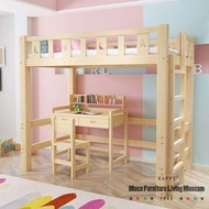 【免费送货】高架床 床架 碌架床 實木松木環保床架 雙層床 上下床 兒童床 書枱一體床 bed Bunk bed#Loft bed