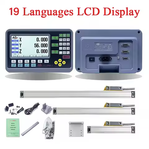 2 Axis LCD DRO SET or 3 Axis LCD DRO SET Digital Readout GCS908 19 Language for CNC Lathe Milling an