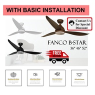 Fanco B-Star Ceiling Fan with 24W LED Light 36 / 46 / 52 inch BStar B Star with basic installation