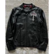 Affliction Jackets New Hip Hop Skull Embroidery Harajuku Fashion Pu Leather Men Jacket Long Sleeve Z