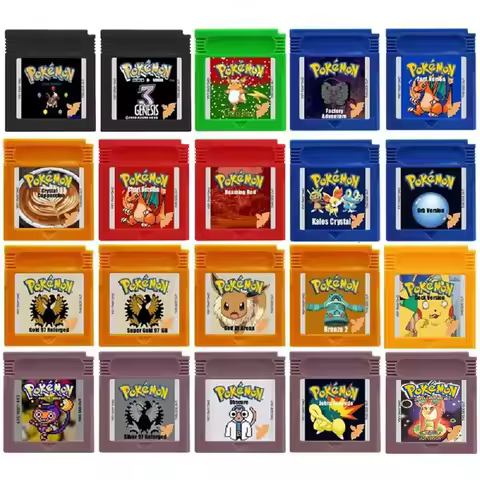 Pokemon Christmas GBC Game Cartridge 16 Bit Video Game Console Card Super Gold 97 GB Dark Energy Eng