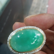 Jadeite jade giok Burma type c ring perak