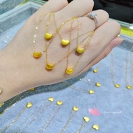 Sand Gold Heart Necklace Heart Pendant Gift 24k Gold Necklace Jewelry