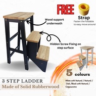 3 Step Solid Wood Ladder, Foldable Ladder Stool, Kerusi Kayu Tangga Lipat, Step Stool Ladder
