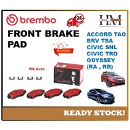100% BREMBO NAO Front Brake Pad HD Civic SNL 1.8 2.0 Civic TRO 1.8 2.0 Accord TAO BR-V P28034N (Set)