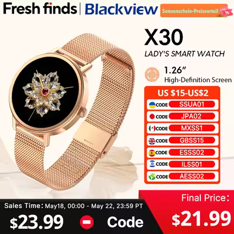 Blackview X30 Smartwatch Lady's smartwatch 1.26" Display Al voice assistant Bluetooth call health mo