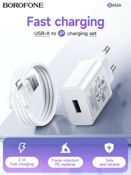 BOROFONE BA52A USB Single Port Charger Fast Charging 5V 2.1A Adapter EU Plug USB Universal Wall Cha