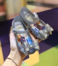 fyjhMelissa Children's Shoes Frozen Bow Aisha Princess Children's Jelly Casual Shoes