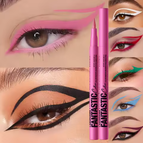 Matte Pink Eyeliner Pencil Easy-To-Pigment Fantastic Color Liquid Eyeliner Pen Non-Smudge Long-Lasti