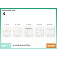 RANK A3 Series Switch 1Gang 2Gang 3Gang 4Gang Switch Socket 13A WALL RJ11 Socket TV Socket Door Swit