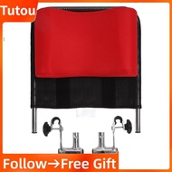 Tutoushop Wheelchair Pillow Headrest Neck Support Breathable Adjust Height Aluminum Alloy Head Straight Red