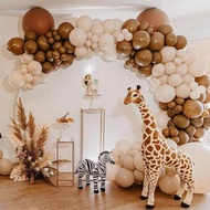 Balloons Garland Set (N) Safari Balloon Picnic Happy Birthday Decoration Retro Giraffe Theme Nude Sk