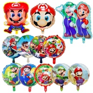 [Ready Stock]Super Mary Cartoon Mario Aluminum Film Balloon Birthday Party Decoration Design Balloon Party Decoration Supplies Children's Toys