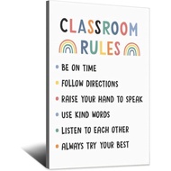 Classroom Rules Motivational Poster Canvas Art Print Poster Office Family Bed Room Kitchen Tet Decor