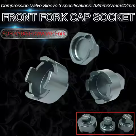 Motorcycle Front Fork Cap Socket Wrench Tool KYB/SHOWA/WP 4CS Forks 33mm 37mm 42mm Remove Installati
