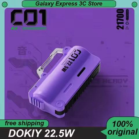 DOKIY 22.5W Super Battery Compartment 5000/10000/20000mAh Power Bank with Hook Buckle 21700 Li-ion B