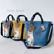 Japan Japan kusuguru Embroidered Cat Shoulder Bag Messenger Bag Handbag Handbag Commuter Bag Tuition