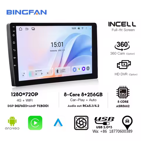Real Android 15.0 WIFI 6 Car Screen 7/9/10 Inch Wireless Carplay Android Auto DSP 8 Core 4G Model DV