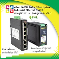 B1-IPS33064P BISMON 4 Port PoE 10/100/1000M-2x RJ45 1000M Industrial Switch พร้อม Power Supply 48V/6
