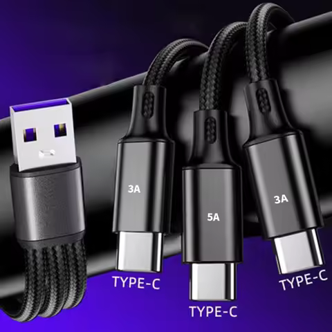 1.2m 3-in-1 Data Cable Type C Micro Fast Charging Cable Y Splitter 5A Fast Charging Cable for Meizu 