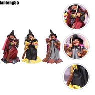 LANFENG Halloween Witch Ornaments, DIY Witch Broom Witch Figurines, Cartoon Handmade With Broom Witc