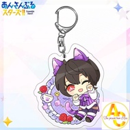 Keychain, Standee, Ensemble Stars Tsukinaga Leo Sakuma Ritsu Chibi Glass Painting for Study and Work